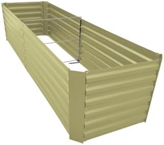 6x2x2FT Beige Metal Raised Garden Bed Kit, Galvanized Outdoor Planter Box for Vegetables, Flowers, Herbs, Succulents and More