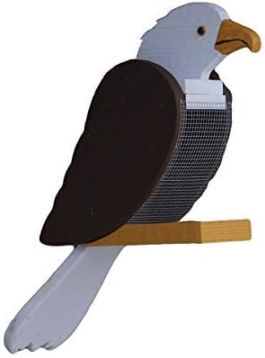 Outdoor Hanging Bird Feeder Seed Tray, Bald Eagle Bird Shaped Wooden BirdFeeders with Easy Refill Head - Bird Feeders for Outdoors Hanging - Hanging Bird Feeder - Bird Feeders for Outside