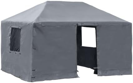 SOJAG Winter Cover for 12' x 12' Gazebo, Waterproof Polyester Storage Enclosure, Roll-Up Door, Vent Panels, Outdoor Gazebo Cover for Seasonal Protection, Gray
