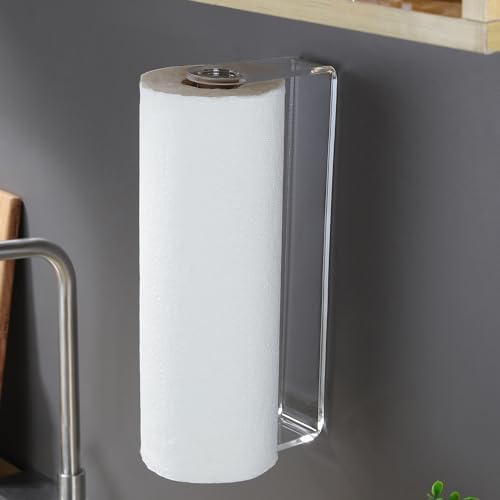 ZUNTO Acrylic Paper Towel Holder Under Cabinet, Self Adhesive
