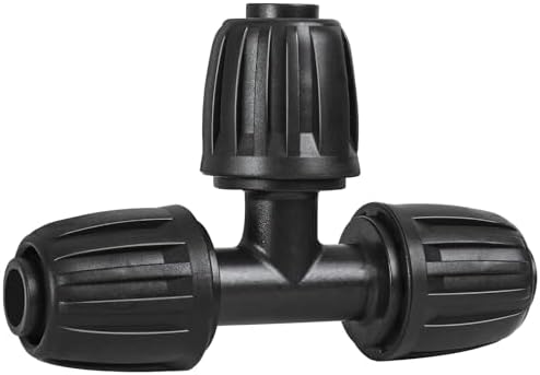 10 Pack 1/2 Inch Drip Irrigation Tee Fittings (1/2" ID x 0.65" OD) - 1/2'' Drip Line Anti-Drop Barbed Lock Nut T Connectors for 1/2 Inch Drip Irrigation Tubing System Connection