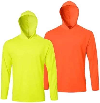 LeeHanTon Men's Sun Shirts Sun Protection Hoodie Shirt UPF 50+ Long Sleeve Work Athletic Shirt with Hooded for Fishing Hiking