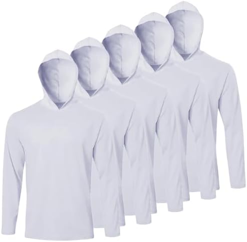 LeeHanTon Men's Sun Shirts Sun Protection Hoodie Shirt UPF 50+ Long Sleeve Work Athletic Shirt with Hooded for Fishing Hiking