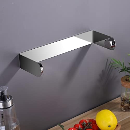 ZUNTO Adhesive Paper Towel Holder, Under Cabinet Paper Towel Rack for Kitchen - Great Space Saver, SUS 304 Stainless Steel (Polished)