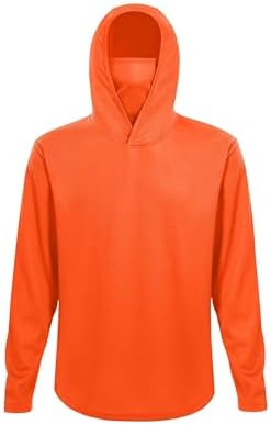 LeeHanTon Men's Sun Shirts Sun Protection Hoodie Shirt UPF 50+ Long Sleeve Work Athletic Shirt with Hooded for Fishing Hiking
