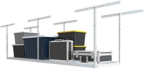 FLEXIMOUNTS 2x8 Overhead Garage Ceiling Storage Rack Organization, White