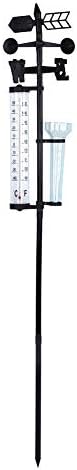 Mingzhe Weather Station 3 in 1 Outdoor Garden Thermometer Rain Gauge Wind Indicator with Stake for Yard Courtyard