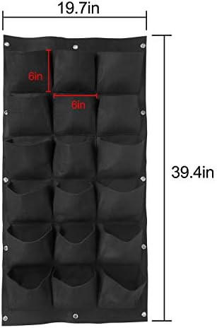 ZOENHOU 2 Pack Total 36 Roomy Pockets Vertical Garden Planter, Wall-Hanging Flower Pot Bags, Felt Wall Mount Balcony Planter Pouch for Herbs, Succulent, Flowers and Vegetables