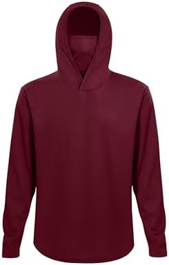 LeeHanTon Men's Sun Shirts Sun Protection Hoodie Shirt UPF 50+ Long Sleeve Work Athletic Shirt with Hooded for Fishing Hiking