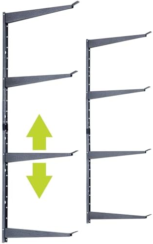 Delta Heavy Duty 4-Tier Lumber Storage Rack Cycle, Holds Up to 640 lbs - Wood Storage Rack with Fully Adjustable Arms - Steel Construction Storage Solution for Garage, Basement & Pantry