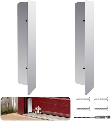 2 Pcs Heavy Duty Stainless Steel Garage Door Rodent and Snake Guard, Permanent Seal Protection Kit, Fits Most Standard Garage Doors