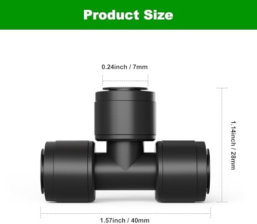 1/4 Inch Drip Irrigation Tee Connectors, Barbed T Fittings for 1/4" Tubing, Quick-Install Leak-Free Splitters for Drip & Sprinkler Irrigation Systems, 18 Pack