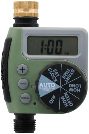 Orbit One Outlet Single-Dial Hose Faucet Timer - Easy Programmable - For Garden Watering System - LCD Hose Timer with Adjustable Watering Schedule - 62056
