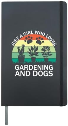 Just A Girl Who Loves Gardening And Dogs Dog Planter Hardcover Journal, Black