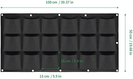 ZOENHOU 2 Pack Total 36 Roomy Pockets Horizontal Garden Planter, Waterproof Wall-Hanging Flower Pot Bags, Felt Wall Mount Balcony Planter Pouch for Herbs, Succulent, Flowers and Vegetables