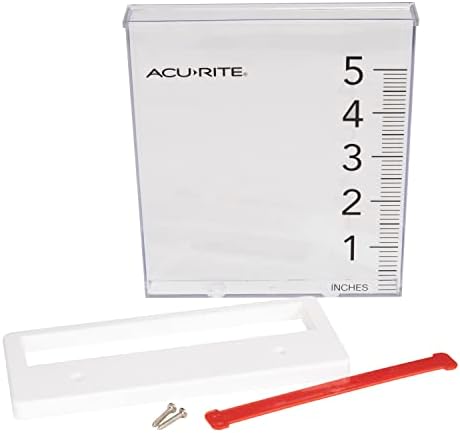 AcuRite Waterfall Rain Gauge with 5-inch Rainfall Capacity (00858W), Clear