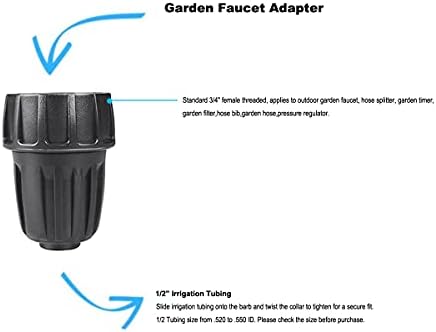 1/2 Inch Drip Irrigation Faucet Hose Connectors,6 Pack
