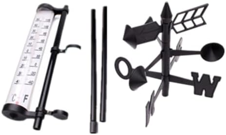 Beavorty 2 Sets Outdoor Rain Gauge and Wind Direction Meter with Thermometer, Plastic Material, Measuring Wind Direction and Rainfall, for Garden Decoration and Farm Planting