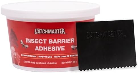 Catchmaster Tree Banding Insect Barrier DIY Kit, 15oz Pail & Spreader, Lanternfly & Ant Traps, Outdoor Adhesive Crawling Insect Trap to Protect Trees, Fruit & Plants