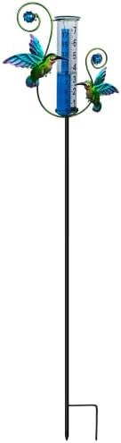 JOYBEE Hummingbird Rain Gauge Garden Decor, Accurate Rain Gauges Outdoors，Rain Gauge for Yard with Stake, Decorative Rain Measure Gauge for Garden, Deck, Lawn with Large Numbers.