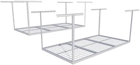 FLEXIMOUNTS 3x6 Overhead Garage Ceiling Storage Rack, 2 Pack, White