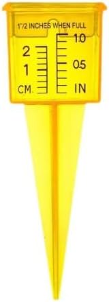 Yellow Mini Portable Sprinkler and Rain Gauge Wide Mouth Bright Yellow Outdoor Water Measuring Tool for Lawn Yard Outdoor Home Sprinkler Gauge 1 Pack Thermometers and Weather Instruments