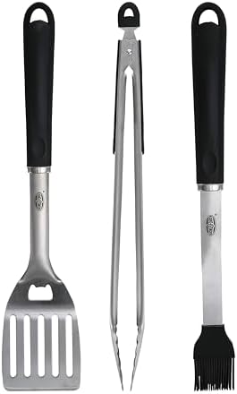 Kingsford 3-Piece Rust-Resistant Stainless Steel BBQ Tool Set, 3 Count