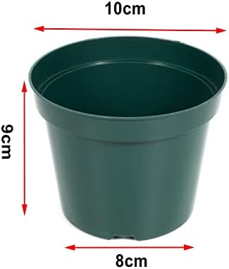 RooTrimmer 40 Pack 4 Inch Plastic Nursery Pots with Mesh Pad, Thick Sturdy Plastic Plant Pots with Drainage Holes Indoor/Ourdoor Flower Planter Pots, Green