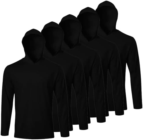 LeeHanTon Men's Sun Shirts Sun Protection Hoodie Shirt UPF 50+ Long Sleeve Work Athletic Shirt with Hooded for Fishing Hiking
