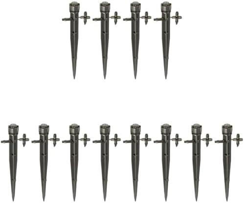 Rain Bird MUF-SPK4S Drip Irrigation Micro-Umbrella Bubbler on Stake, 360° Full Circle Pattern, 0-3' Spray Distance, 12-Pack