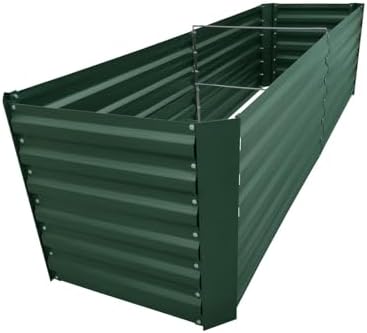 6x2x2FT Green Metal Raised Garden Bed Kit, Galvanized Outdoor Planter Box for Vegetables, Flowers, Herbs, Succulents and More