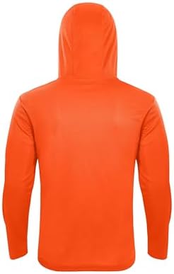 LeeHanTon Men's Sun Shirts Sun Protection Hoodie Shirt UPF 50+ Long Sleeve Work Athletic Shirt with Hooded for Fishing Hiking