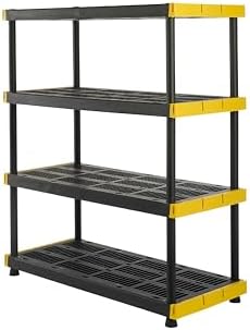 CX 4-Tier Heavy Duty Plastic Storage Shelves for Garage Organization