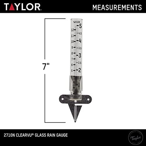 Taylor 2 Pack Rain Gauge Outdoor Glass 5 Inch Capacity