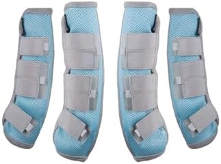 Harrison Howard Horse Fly Boots Leg Guards Fly Boots Protection Set of 4 Voodoo Blue Large Full Size