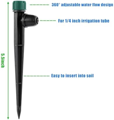 50PC Anti-Drop Drip Irrigation Emitters for 1/4" Drip Tubing