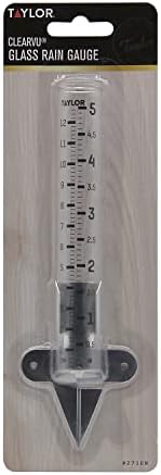 Taylor 2 Pack Rain Gauge Outdoor Glass 5 Inch Capacity