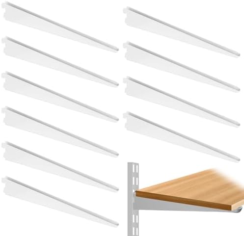 9-Inch Adjustable Double-Track Wire Shelf Brackets, 10 Pack, White