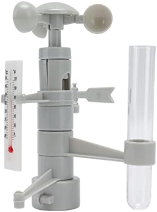 Weather Station, DIY Weather Station Toy with Wind Vane Anemometer Thermometer Rain Gauge for Kids Teens Boys Girls