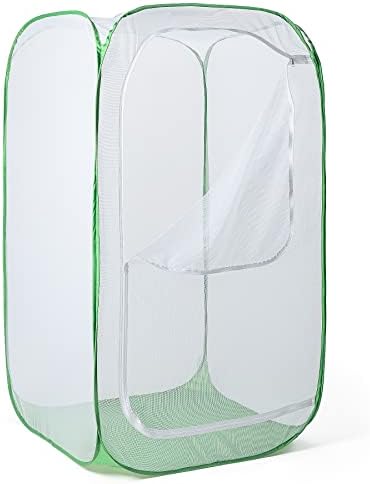 48" Outdoor Mesh Plant Enclosure, Mesh Plant Cover for Pests, Bird and Pest Protection Guard for Fruit, Vegetables, Flowers and Herbs Pop-Up Cage 28 x 28 x 48 Inches