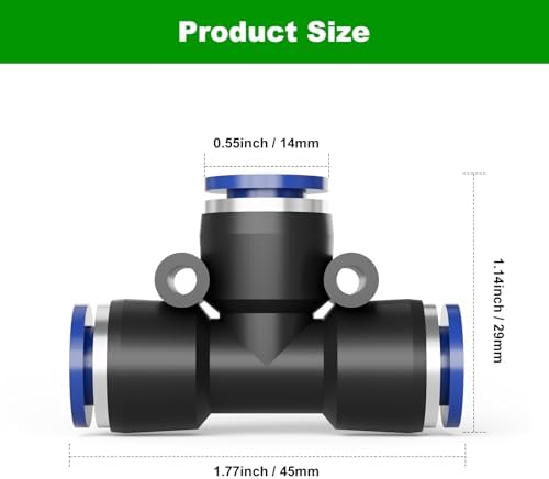 5/16 Inch Drip Irrigation Tee Connectors, Barbed T Fittings for 5/16" Tubing, Quick-Install Leak-Resistant Splitters for Garden & Drip Irrigation Systems, 15 Pack