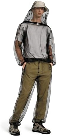 HENNCHEE Mosquito Suits for Adult, Mesh Net Bug Hooded Jacket Pant, Outdoor Full Body Protection Mosquito Proof Clothing