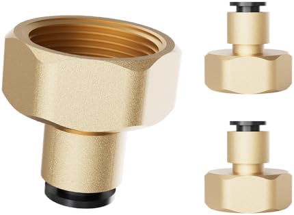 1/4 Inch Brass Drip Irrigation Connector, Barbed Brass Fitting for 1/4" Tubing, Leak-Resistant Adapter for Garden & Drip Irrigation Systems, 2 Pack