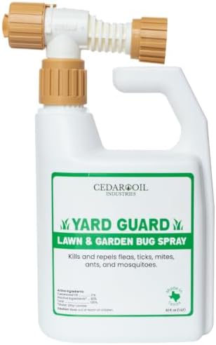 Yard Guard | Non-Toxic, Natural, Ready-to-Use Outdoor Pest Control Spray Safe for Pets & Family | Kills & Repels Fleas, Ticks, Flies, Ants, Mites, Mosquitoes, & More | 32 Fl Oz with Hose End Sprayer