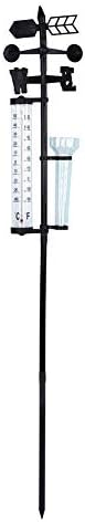 Weather Station, 3 in 1 Weather Sensor Temperature and Humidity Gauge, Wind Speed Measurer Outdoor Garden Thermometer Rain Gauge Wind Indicator