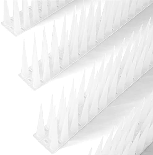 OFFO Bird Spikes Pigeon Outdoor Spikes for Cat Keep Birds Raccoon Woodpecker Away Covers 26 Feet(8.1m), Frosted White