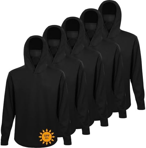 LeeHanTon Men's Sun Shirts Sun Protection Hoodie Shirt UPF 50+ Long Sleeve Work Athletic Shirt with Hooded for Fishing Hiking