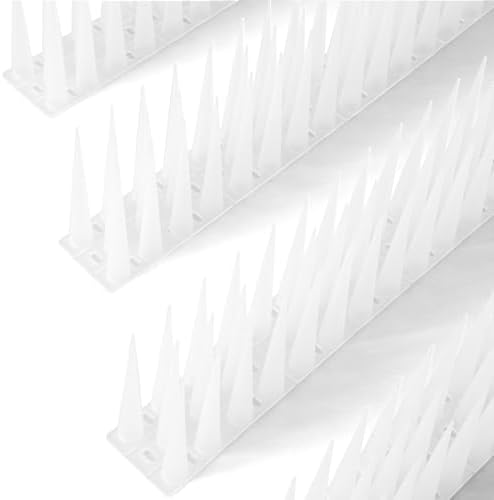 OFFO Bird Spikes Pigeon Outdoor Spikes for Cat Keep Birds Raccoon Woodpecker Away Covers 2.6 Feet(0.8m), Frosted White