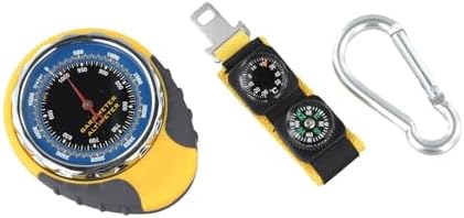 4-In-1 Handheld Altimeter, Barometer, Thermometer, 2.4 Inch, Rugged Abs Case For Weather Prediction, Hiking And Camping Gear, Yellow