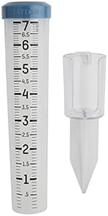 Taylor Freeze Proof Silicone Rain Gauge 7 Inch Capacity, Teal